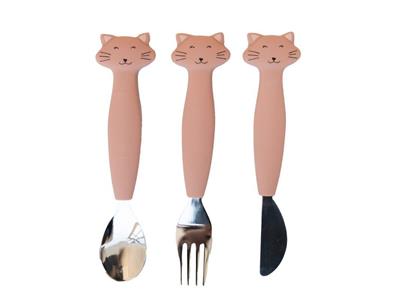 Posate in acciaio e silicone cat - Trixie