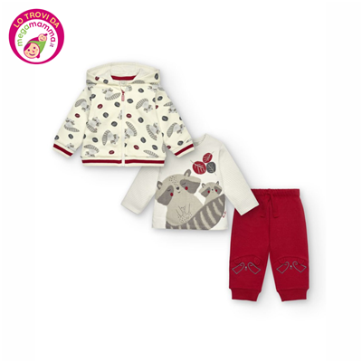 Set 3 Pz Maglia e Tuta Felpa Sweet Racoon - Tuc Tuc