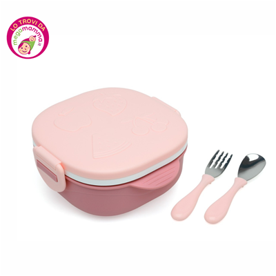 Lunch Box in Acciaio Fruit Rosa 450 ml - Kiokids