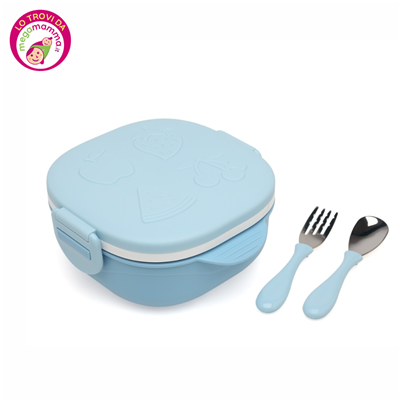 Lunch Box in Acciaio Fruit Azzurra 450 ml - Kiokids